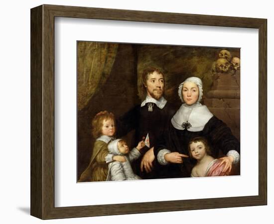 Portrait of a Family, Probably That of Richard Streatfeild, c.1645-William Dobson-Framed Giclee Print