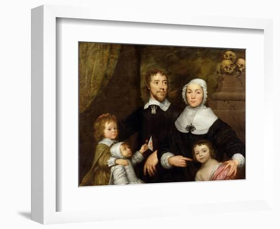 Portrait of a Family, Probably That of Richard Streatfeild, c.1645-William Dobson-Framed Giclee Print