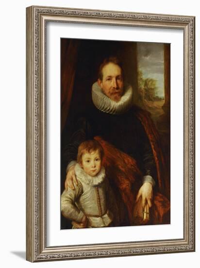 Portrait of a Father and His Son, Also Known as Guillaume Richardot-Sir Anthony Van Dyck-Framed Giclee Print