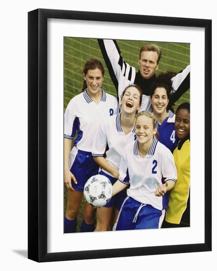 Portrait of a Female Soccer Team-null-Framed Photographic Print