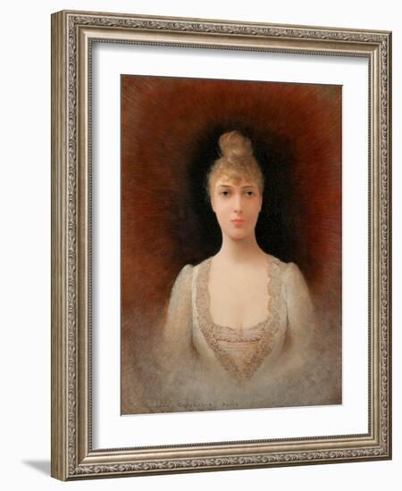 Portrait of a Flaxen-Haired Woman-Georges Croegaert-Framed Giclee Print