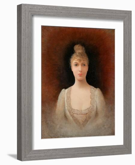 Portrait of a Flaxen-Haired Woman-Georges Croegaert-Framed Giclee Print