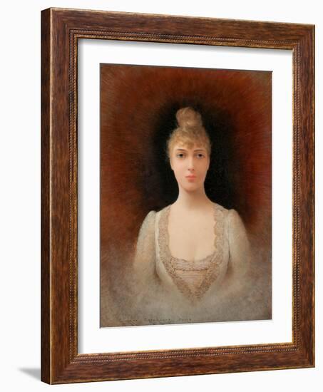 Portrait of a Flaxen-Haired Woman-Georges Croegaert-Framed Giclee Print