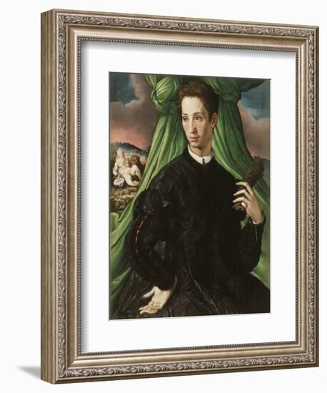 Portrait of a Florentine Nobleman 1546-1548, by Francesco Salviati, 1510–1563, Italian painting,-Francesco Salviati-Framed Art Print