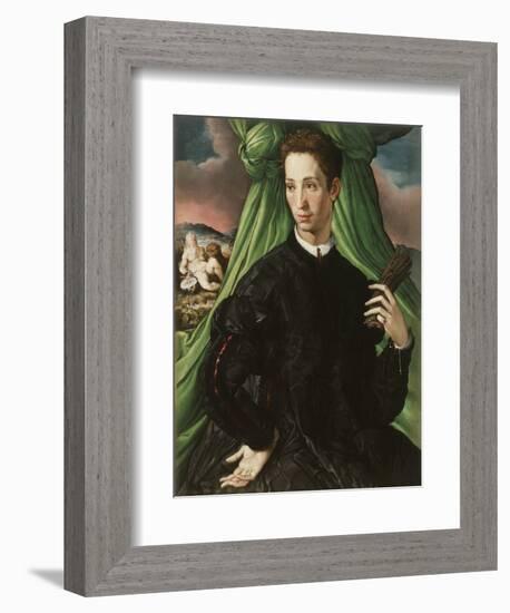 Portrait of a Florentine Nobleman 1546-1548, by Francesco Salviati, 1510–1563, Italian painting,-Francesco Salviati-Framed Art Print