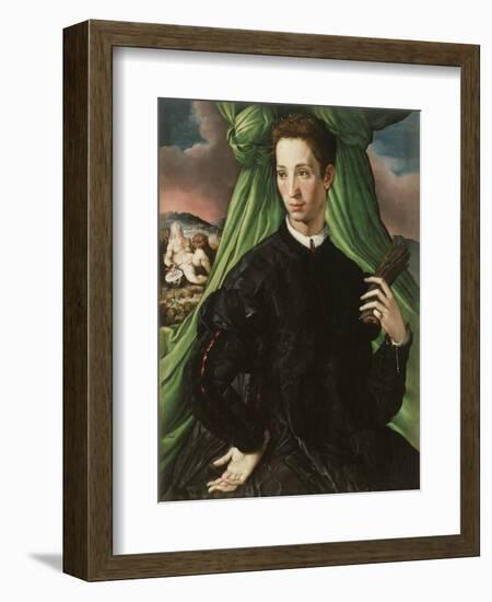 Portrait of a Florentine Nobleman 1546-1548, by Francesco Salviati, 1510–1563, Italian painting,-Francesco Salviati-Framed Art Print