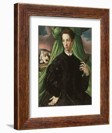 Portrait of a Florentine Nobleman 1546-1548, by Francesco Salviati, 1510–1563, Italian painting,-Francesco Salviati-Framed Art Print