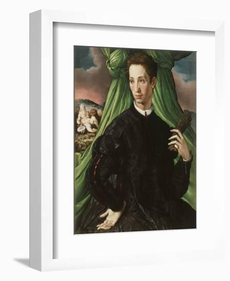 Portrait of a Florentine Nobleman 1546-1548, by Francesco Salviati, 1510–1563, Italian painting,-Francesco Salviati-Framed Art Print