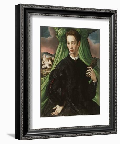 Portrait of a Florentine Nobleman 1546-1548, by Francesco Salviati, 1510–1563, Italian painting,-Francesco Salviati-Framed Art Print