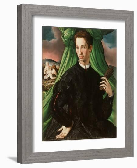 Portrait of a Florentine Nobleman, 1546-48-Francesco De Rossi Salviati Cecchino-Framed Giclee Print