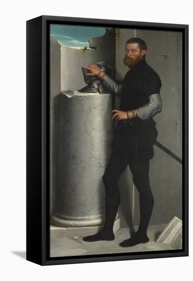 Portrait of a Gentleman, 1555-1556-Giovanni Battista Moroni-Framed Premier Image Canvas