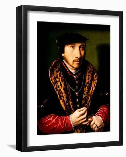 Portrait of a Gentleman, 16Th Century (Oil on Panel)-Ambrosius Benson-Framed Giclee Print