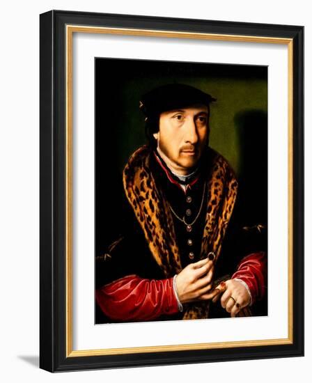 Portrait of a Gentleman, 16Th Century (Oil on Panel)-Ambrosius Benson-Framed Giclee Print