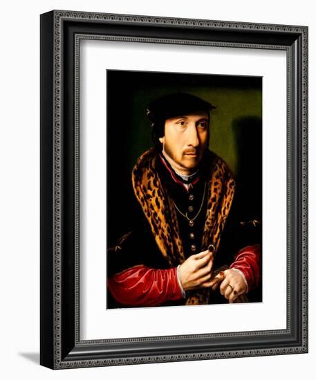 Portrait of a Gentleman, 16Th Century (Oil on Panel)-Ambrosius Benson-Framed Giclee Print