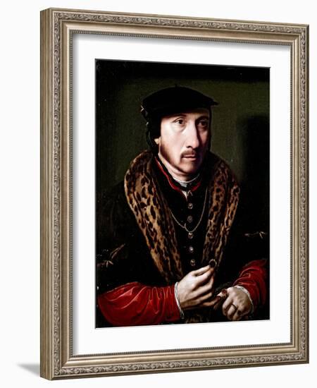 Portrait of a Gentleman, 16Th Century (Oil on Panel)-Ambrosius Benson-Framed Giclee Print