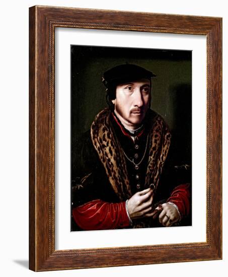 Portrait of a Gentleman, 16Th Century (Oil on Panel)-Ambrosius Benson-Framed Giclee Print