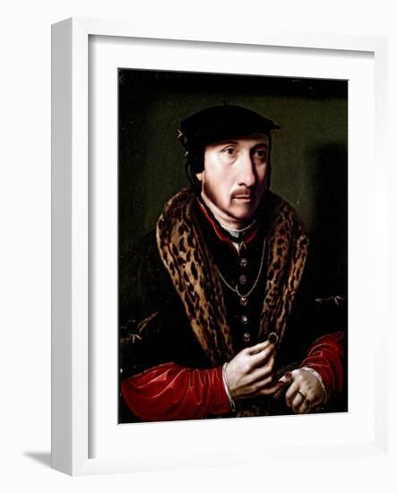 Portrait of a Gentleman, 16Th Century (Oil on Panel)-Ambrosius Benson-Framed Giclee Print