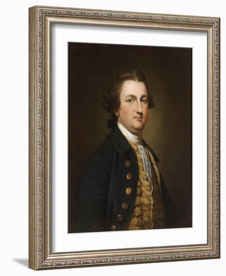 Portrait of a Gentleman, in a Blue Coat with a White Gold-Embroidered Waistcoat-Francis Cotes-Framed Giclee Print