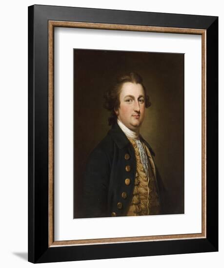 Portrait of a Gentleman, in a Blue Coat with a White Gold-Embroidered Waistcoat-Francis Cotes-Framed Giclee Print