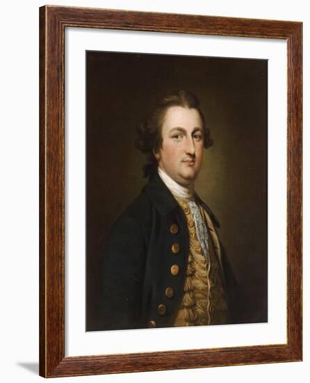 Portrait of a Gentleman, in a Blue Coat with a White Gold-Embroidered Waistcoat-Francis Cotes-Framed Giclee Print