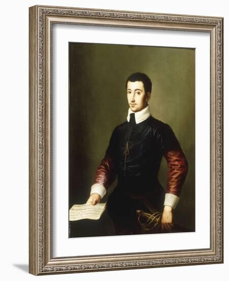 Portrait of a Gentleman, said to be the Composer Vincenzo Galilei (c.1520-91)-Alessandro Allori-Framed Giclee Print
