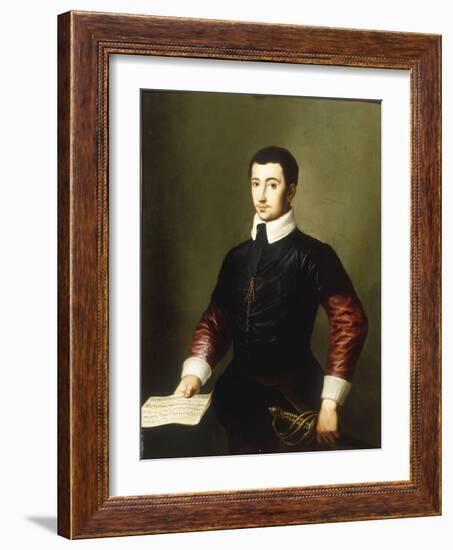 Portrait of a Gentleman, said to be the Composer Vincenzo Galilei (c.1520-91)-Alessandro Allori-Framed Giclee Print