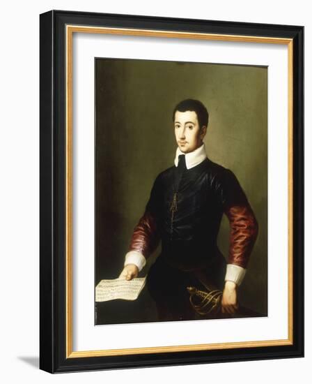 Portrait of a Gentleman, said to be the Composer Vincenzo Galilei (c.1520-91)-Alessandro Allori-Framed Giclee Print