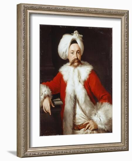 Portrait of a Gentleman Standing, Half-Length, in Oriental Costume-Andrea Soldi-Framed Giclee Print