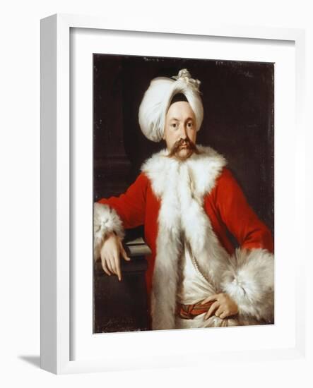 Portrait of a Gentleman Standing, Half-Length, in Oriental Costume-Andrea Soldi-Framed Giclee Print