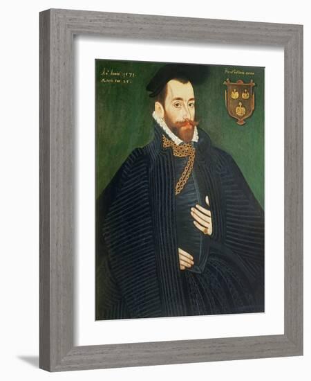 Portrait of a Gentleman, Traditionally Called a Member of the Dacre Family, 1571-George Gower-Framed Giclee Print