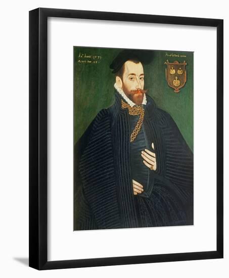 Portrait of a Gentleman, Traditionally Called a Member of the Dacre Family, 1571-George Gower-Framed Giclee Print