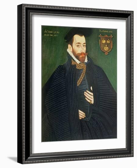 Portrait of a Gentleman, Traditionally Called a Member of the Dacre Family, 1571-George Gower-Framed Giclee Print