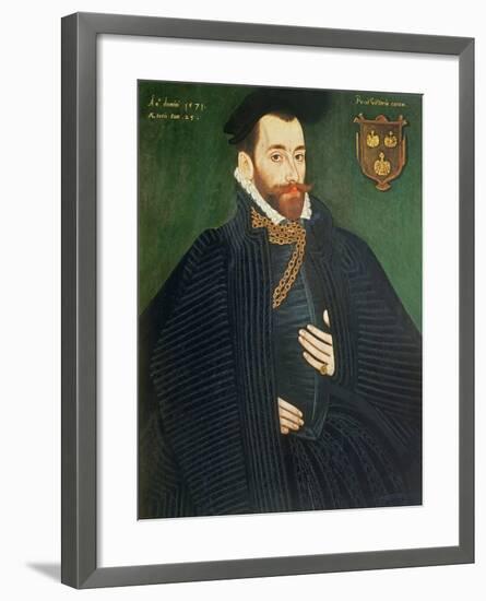 Portrait of a Gentleman, Traditionally Called a Member of the Dacre Family, 1571-George Gower-Framed Giclee Print