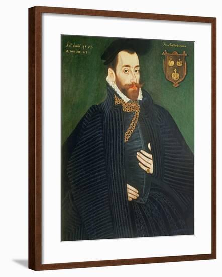 Portrait of a Gentleman, Traditionally Called a Member of the Dacre Family, 1571-George Gower-Framed Giclee Print