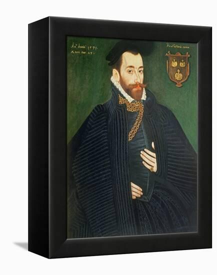 Portrait of a Gentleman, Traditionally Called a Member of the Dacre Family, 1571-George Gower-Framed Premier Image Canvas