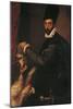 Portrait of a Gentleman with His Dog-Bartolomeo Passarotti-Mounted Giclee Print