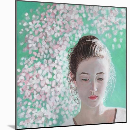 Portrait of a girl blossoming, 2015,-Helen White-Mounted Giclee Print