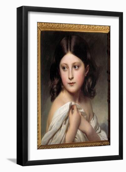 Portrait of a Girl Called Princess Charlotte, 1850 (Oil on Canvas)-Franz Xaver Winterhalter-Framed Giclee Print