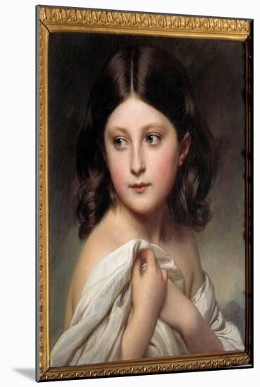 Portrait of a Girl Called Princess Charlotte, 1850 (Oil on Canvas)-Franz Xaver Winterhalter-Mounted Giclee Print