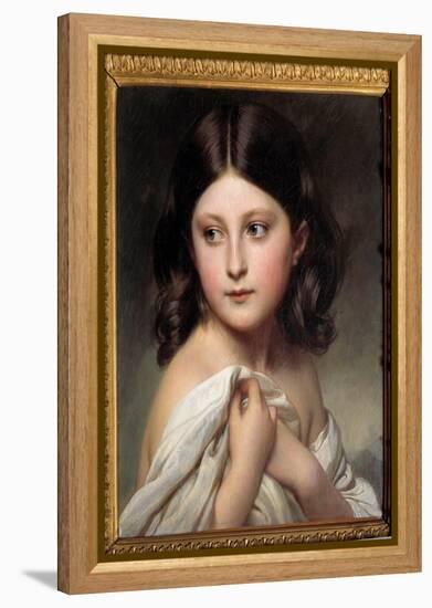 Portrait of a Girl Called Princess Charlotte, 1850 (Oil on Canvas)-Franz Xaver Winterhalter-Framed Premier Image Canvas