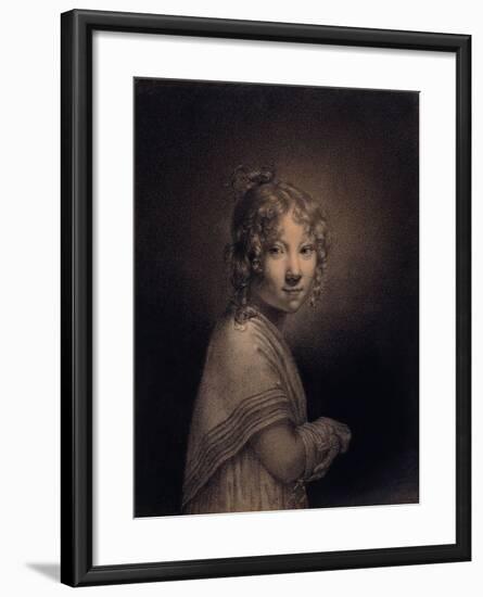 Portrait of a Girl, Half-Length-Louis Leopold Boilly-Framed Giclee Print