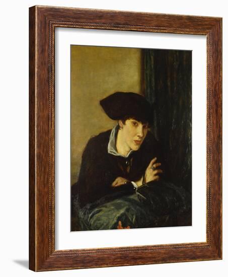 Portrait of a Girl in a Black Hat-Charles Haslewood Shannon-Framed Giclee Print