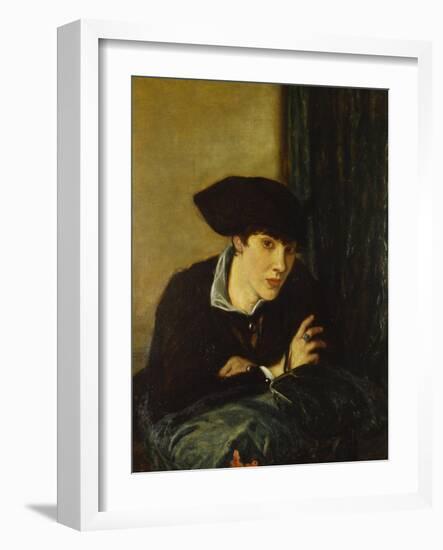 Portrait of a Girl in a Black Hat-Charles Haslewood Shannon-Framed Giclee Print