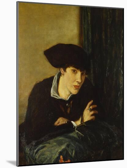 Portrait of a Girl in a Black Hat-Charles Haslewood Shannon-Mounted Giclee Print