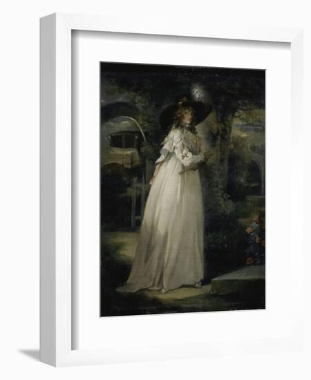 Portrait of a Girl in a Garden, C.1786-88-George Morland-Framed Giclee Print