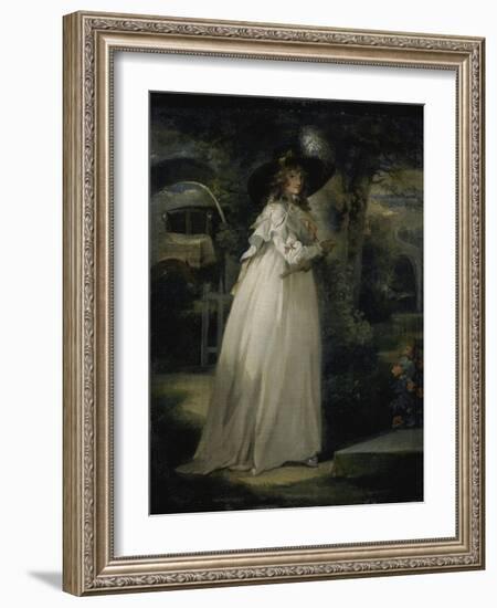 Portrait of a Girl in a Garden, C.1786-88-George Morland-Framed Giclee Print