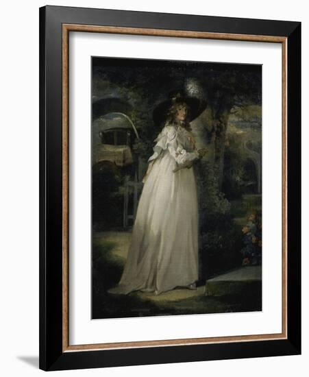 Portrait of a Girl in a Garden, C.1786-88-George Morland-Framed Giclee Print