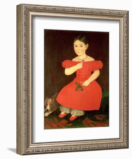 Portrait of a Girl in a Red Dress-Phillips-Framed Giclee Print