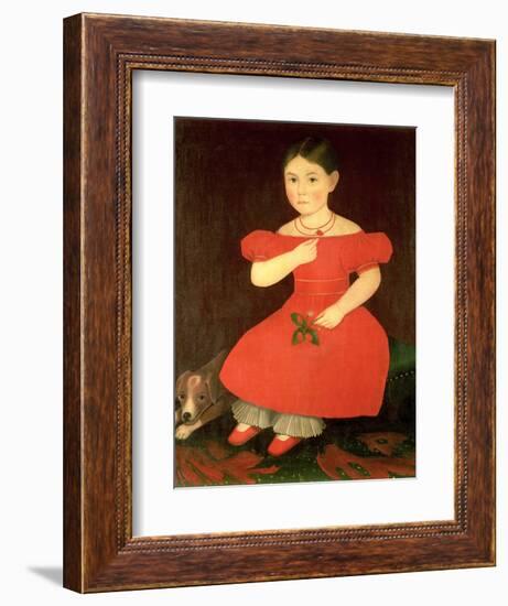 Portrait of a Girl in a Red Dress-Phillips-Framed Giclee Print