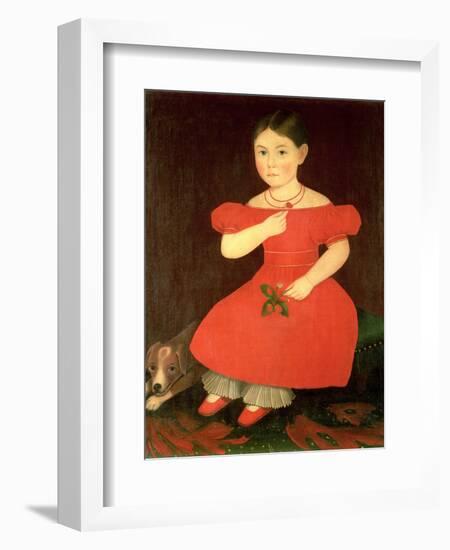 Portrait of a Girl in a Red Dress-Phillips-Framed Giclee Print